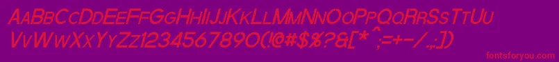 QuantumItalic Font – Red Fonts on Purple Background