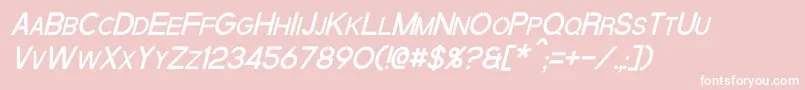 QuantumItalic Font – White Fonts on Pink Background