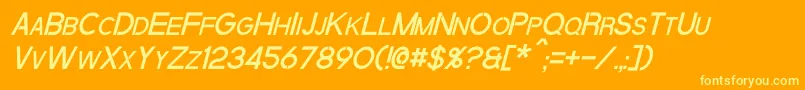 QuantumItalic Font – Yellow Fonts on Orange Background