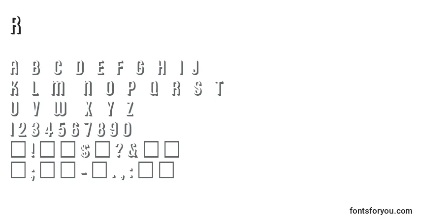Czcionka Roundedrelief – alfabet, cyfry, specjalne znaki