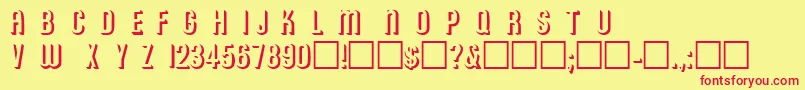 フォントRoundedrelief – 赤い文字の黄色い背景