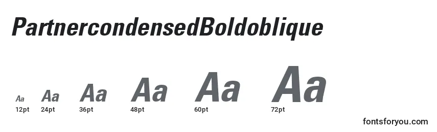 PartnercondensedBoldoblique Font Sizes