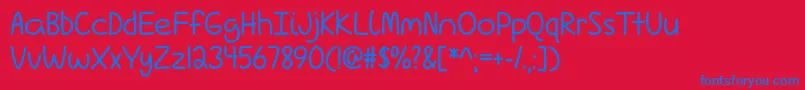 LoveIsComplicatedAgainOtf Font – Blue Fonts on Red Background