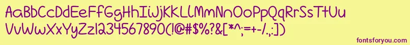LoveIsComplicatedAgainOtf Font – Purple Fonts on Yellow Background