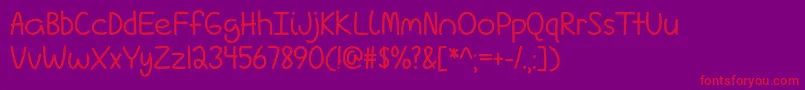 LoveIsComplicatedAgainOtf Font – Red Fonts on Purple Background