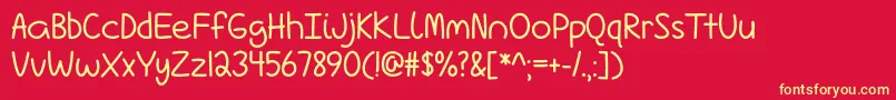 LoveIsComplicatedAgainOtf Font – Yellow Fonts on Red Background