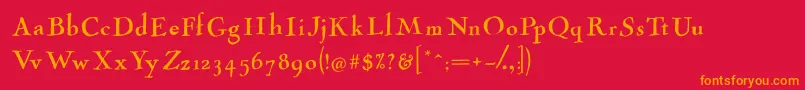 Tangoasis Font – Orange Fonts on Red Background