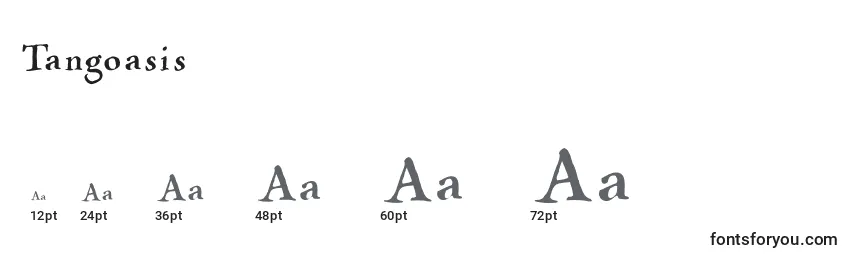 Größen der Schriftart Tangoasis