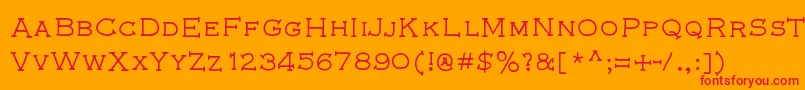 Шрифт HamAndEggsByIntestinoGrueso – красные шрифты на оранжевом фоне