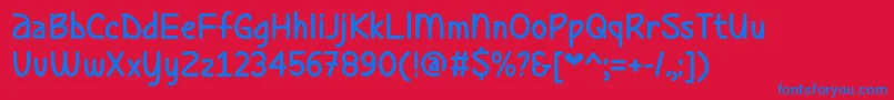LadybugLoveDemo Font – Blue Fonts on Red Background