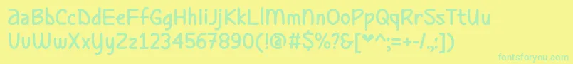 LadybugLoveDemo Font – Green Fonts on Yellow Background