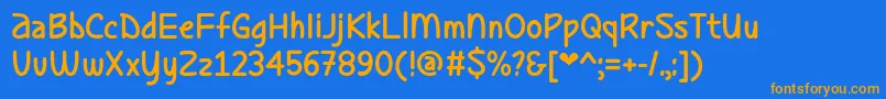 LadybugLoveDemo Font – Orange Fonts on Blue Background