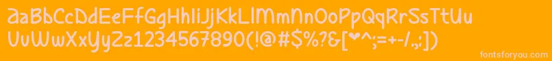 LadybugLoveDemo Font – Pink Fonts on Orange Background