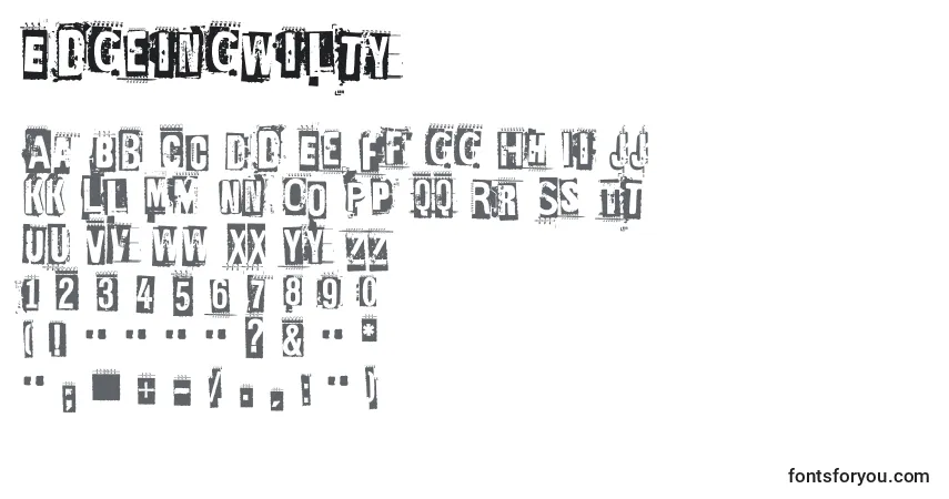 A fonte EdGeinGwilty – alfabeto, números, caracteres especiais