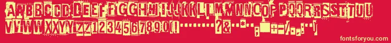 EdGeinGwilty Font – Yellow Fonts on Red Background