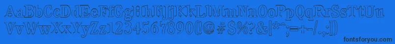 CalgaryoutlineMediumRegular Font – Black Fonts on Blue Background