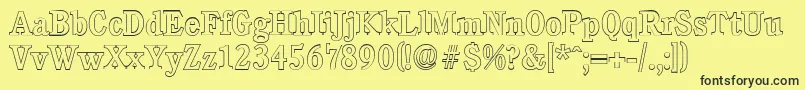 CalgaryoutlineMediumRegular Font – Black Fonts on Yellow Background