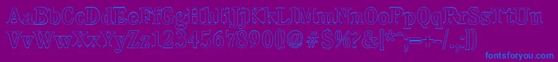 CalgaryoutlineMediumRegular Font – Blue Fonts on Purple Background