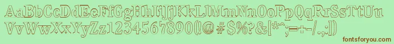 CalgaryoutlineMediumRegular Font – Brown Fonts on Green Background