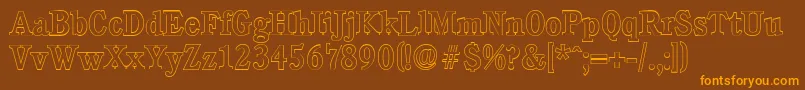 CalgaryoutlineMediumRegular Font – Orange Fonts on Brown Background