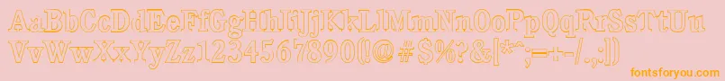 CalgaryoutlineMediumRegular Font – Orange Fonts on Pink Background