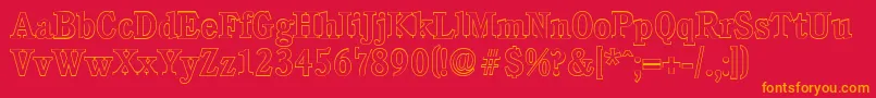 CalgaryoutlineMediumRegular Font – Orange Fonts on Red Background