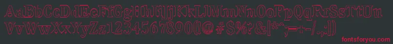 CalgaryoutlineMediumRegular Font – Red Fonts on Black Background