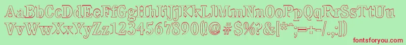 CalgaryoutlineMediumRegular Font – Red Fonts on Green Background