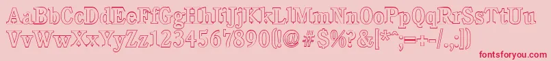 CalgaryoutlineMediumRegular Font – Red Fonts on Pink Background