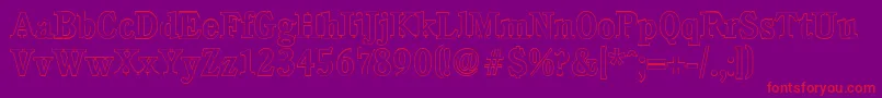 CalgaryoutlineMediumRegular Font – Red Fonts on Purple Background