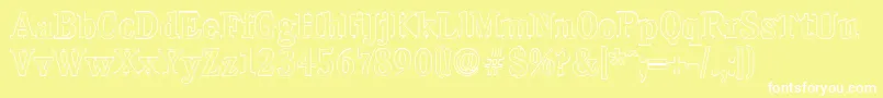 CalgaryoutlineMediumRegular Font – White Fonts on Yellow Background