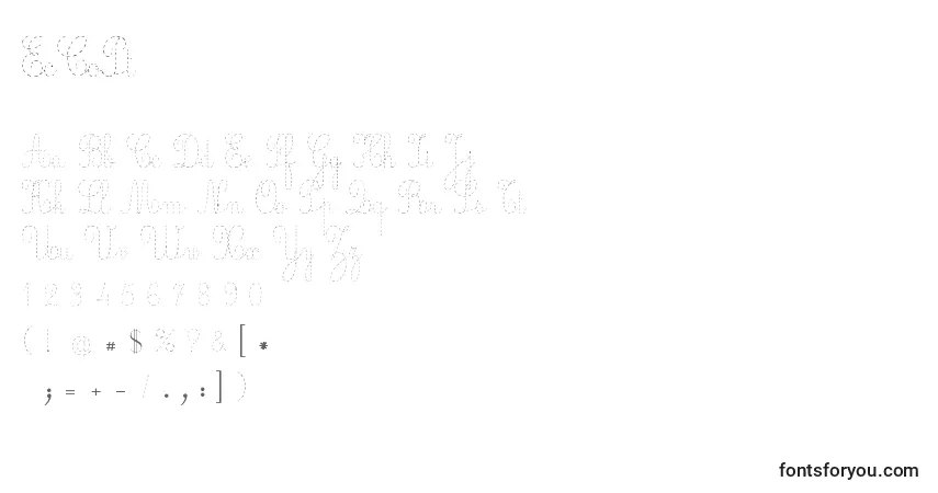 Schriftart EcCoPt – Alphabet, Zahlen, spezielle Symbole