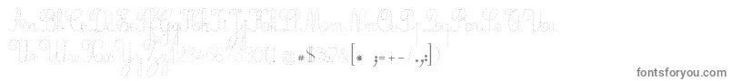 EcCoPt-fontti – harmaat kirjasimet valkoisella taustalla