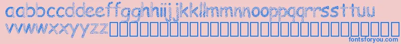 Doodlowers Font – Blue Fonts on Pink Background