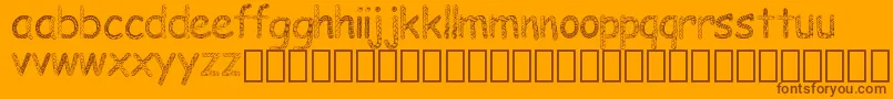 Doodlowers Font – Brown Fonts on Orange Background