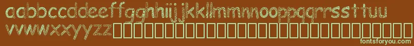 Doodlowers-fontti – vihreät fontit ruskealla taustalla