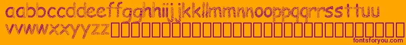 Шрифт Doodlowers – фиолетовые шрифты на оранжевом фоне