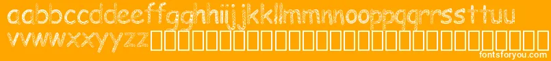 Doodlowers-Schriftart – Weiße Schriften auf orangefarbenem Hintergrund