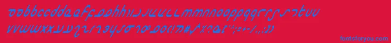 MasterdomCondensedItalic Font – Blue Fonts on Red Background