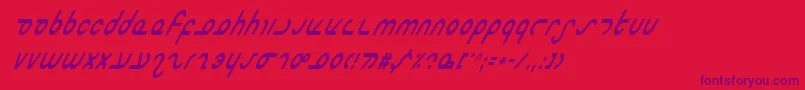 MasterdomCondensedItalic Font – Purple Fonts on Red Background