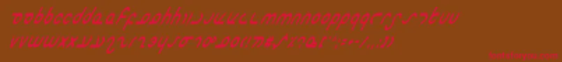 MasterdomCondensedItalic Font – Red Fonts on Brown Background