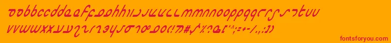 MasterdomCondensedItalic Font – Red Fonts on Orange Background