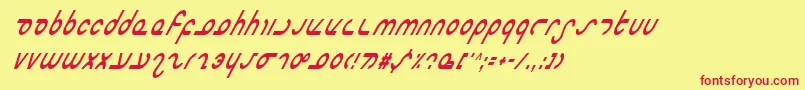 MasterdomCondensedItalic Font – Red Fonts on Yellow Background