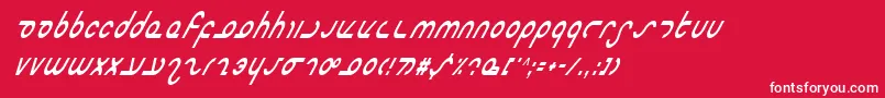 MasterdomCondensedItalic Font – White Fonts on Red Background