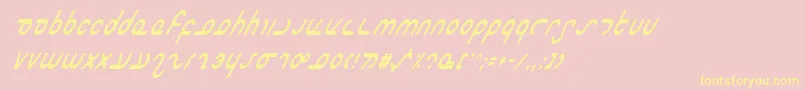Шрифт MasterdomCondensedItalic – жёлтые шрифты на розовом фоне