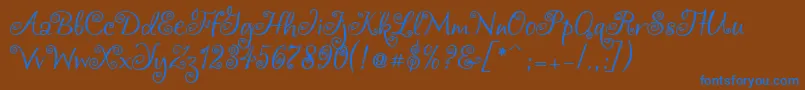 Chocogirl Font – Blue Fonts on Brown Background