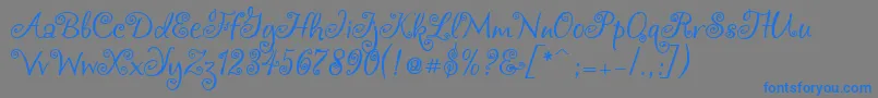 Chocogirl-Schriftart – Blaue Schriften auf grauem Hintergrund