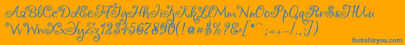 Chocogirl Font – Blue Fonts on Orange Background