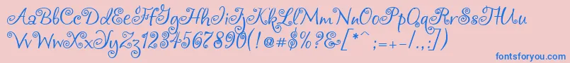 フォントChocogirl – ピンクの背景に青い文字