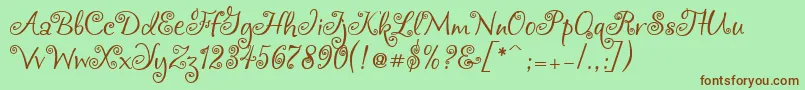 Chocogirl-fontti – ruskeat fontit vihreällä taustalla